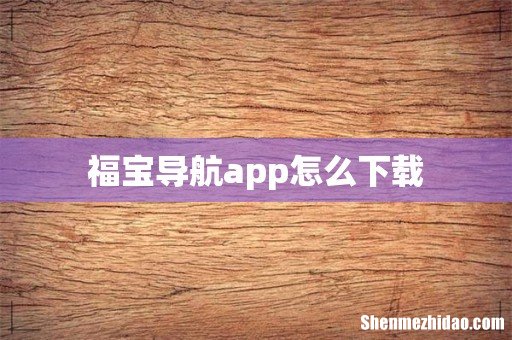 福宝导航app怎么下载