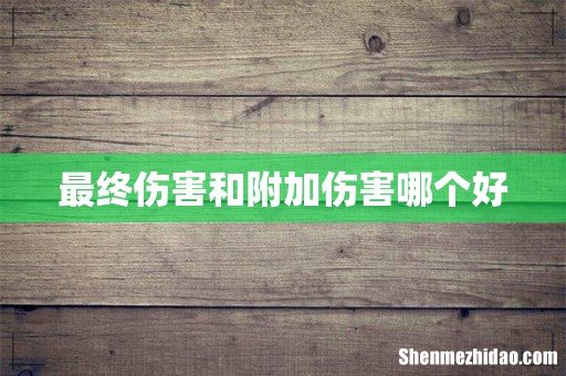 最终伤害和附加伤害哪个好