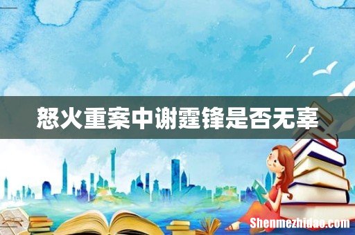 怒火重案中谢霆锋是否无辜