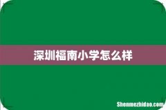 深圳福南小学怎么样