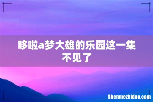 哆啦a梦大雄的乐园这一集不见了