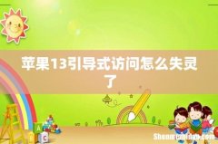 苹果13引导式访问怎么失灵了