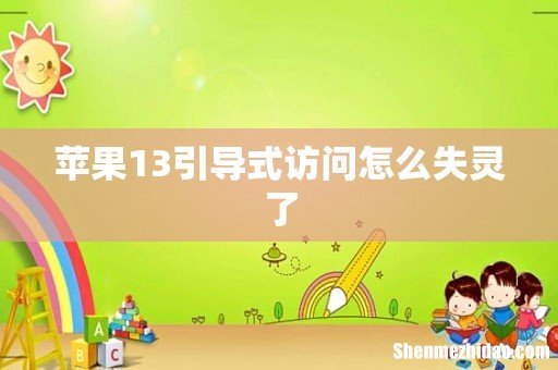 苹果13引导式访问怎么失灵了