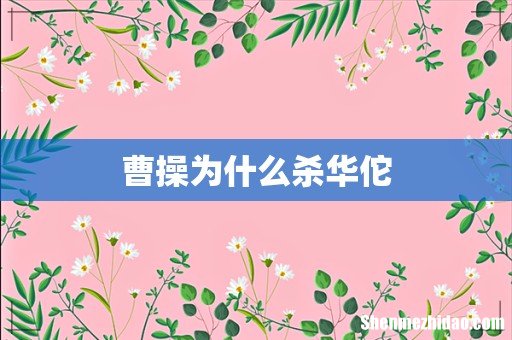 曹操为什么杀华佗
