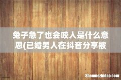 已婚男人在抖音分享被兔子咬，兔子急了也会咬人什么意思，是在骂女方吗？ 兔子急了也会咬
