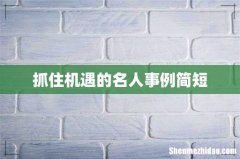 抓住机遇的名人事例简短