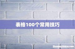 表格100个常用技巧