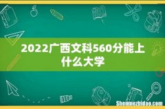 2022广西文科560分能上什么大学