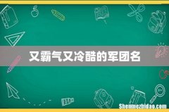 又霸气又冷酷的军团名