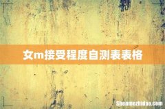 女m接受程度自测表表格