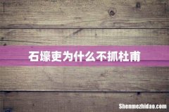 石壕吏为什么不抓杜甫