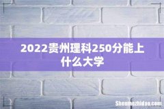 2022贵州理科250分能上什么大学