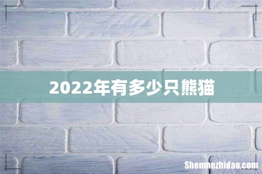 2022年有多少只熊猫