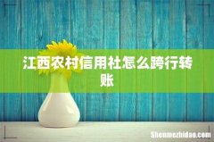 江西农村信用社怎么跨行转账