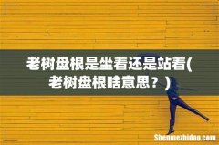 老树盘根啥意思？ 老树盘根是坐着还是站着