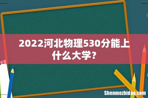 2022河北物理530分能上什么大学？