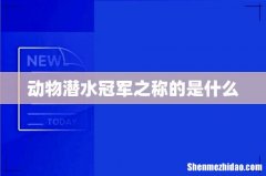 动物潜水冠军之称的是什么