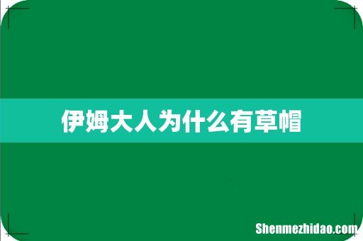 伊姆大人为什么有草帽