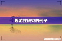 规范性研究的例子