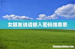 女朋友说请输入密码啥意思
