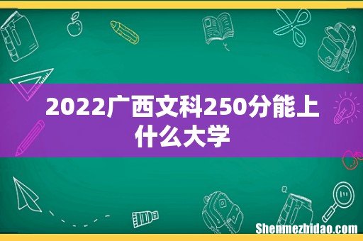 2022广西文科250分能上什么大学