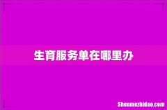 生育服务单在哪里办