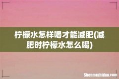 减肥时柠檬水怎么喝 柠檬水怎样喝才能减肥