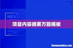 项目内容摘要万能模板