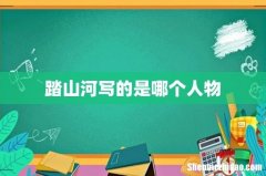 踏山河写的是哪个人物