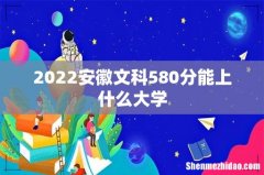 2022安徽文科580分能上什么大学