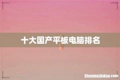 十大国产平板电脑排名