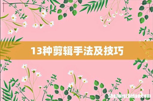 13种剪辑手法及技巧