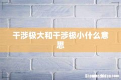干涉极大和干涉极小什么意思