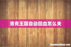 洛克王国自动回血怎么关