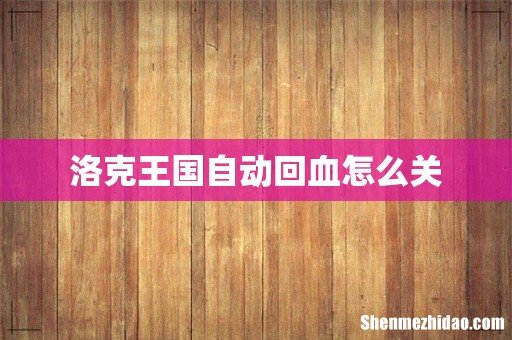 洛克王国自动回血怎么关