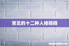 常见的十二种人格障碍
