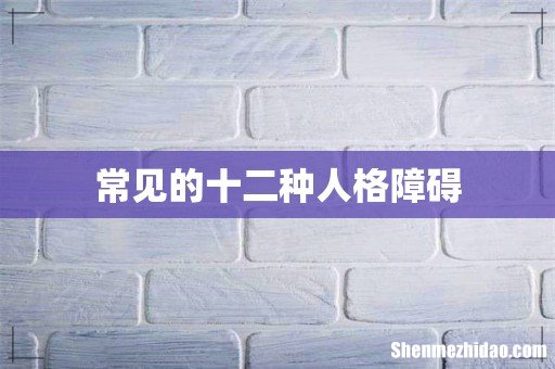 常见的十二种人格障碍