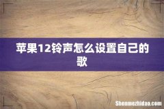 苹果12铃声怎么设置自己的歌