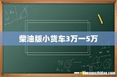 柴油版小货车3万一5万