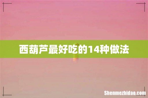 西葫芦最好吃的14种做法