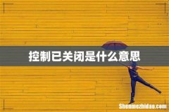 控制已关闭是什么意思
