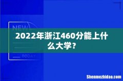 2022年浙江460分能上什么大学？