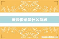 爱是传承是什么意思