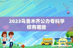 2023乌鲁木齐公办专科学校有哪些
