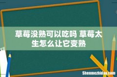 草莓没熟可以吃吗 草莓太生怎么让它变熟