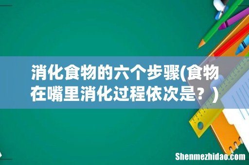 食物在嘴里消化过程依次是? 消化食物的六个步骤