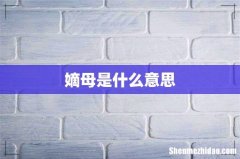 嫡母是什么意思