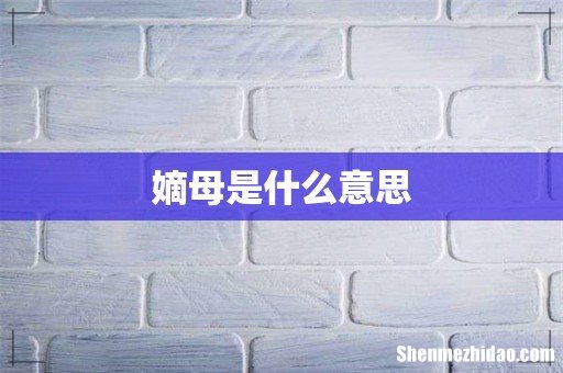 嫡母是什么意思