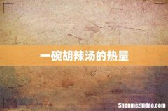 一碗胡辣汤的热量