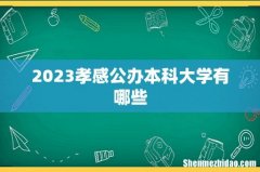 2023孝感公办本科大学有哪些